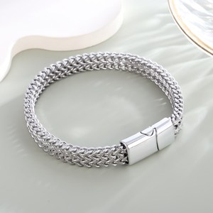 Nuovo Bracciale a Squama di Pesce in Acciaio Inossidabile da 8*4MM per Uomo e Ragazzo a Doppia Fila Punk Hip Hop di Tendenza - Product Image 4