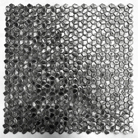 Mosaïque en métal en aluminium massif Conception de surface haute et basse personnalisée pour intérieur moderne pour murs de chambre à coucher de salon de salle de bain