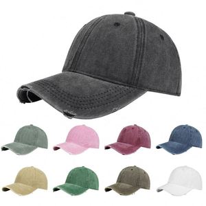 Casquette de baseball 6 panneaux personnalisée en coton délavé, style rétro vintage, effet vieilli, bordure déchirée, style sportif, Gorras disponibles en gros - Product Image 1