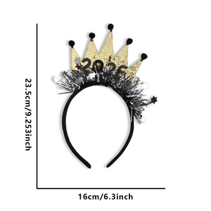 Fasce per Capelli Digitali per <span class=keywords><strong>Capodanno</strong></span> 2026, Decorazioni per Feste Natalizie, Fasce Fotografiche con Strisce Colorate a Stella - Product Image 5