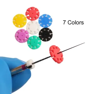 100 unidades/bolsa de tapones de goma para limas de conducto radicular, circulares, para desinfección, marcado y conteo dental - Product Image 1