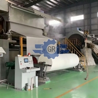 Machine à fabriquer du papier toilette de 1760 mm, 5-7 TPD, ligne de production de papier tissu à partir de pâte recyclée, machine à rouleaux jumbo