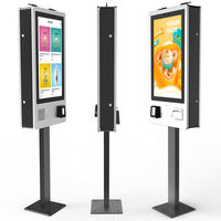 Mcdonalds KFC Wifi 32 pouces Machine de commande automatique à montage mural Machine à billets automatique avec POS et imprimante de billets