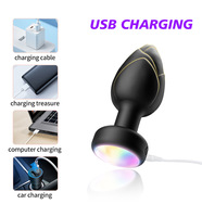 Vente en gros de jouets sexuels en silicone pour adultes, plug anal à chocs électriques, stimulateur de masturbation à vibration pour la chambre postérieure, stimulation réaliste