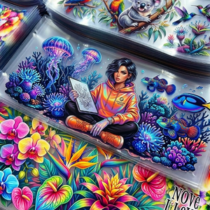 Autocollants UV personnalisés en usine, plusieurs tailles, pour enveloppes, gobelets et tasses (matériau caoutchouc) - Impression d'emballages - Product Image 1