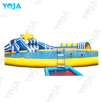 Parc aquatique gonflable commercial Yoja pour l'extérieur, modèle YJ-159, en PVC, logo personnalisé, 18,6x9m, pour enfants, équipement de terrain de jeux