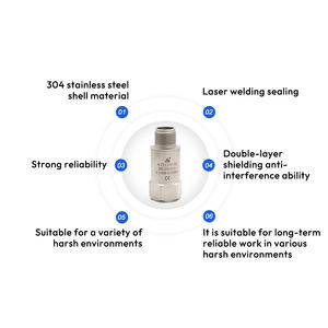 Industrielle rotierende Maschinen schiene mV/g Doppelabschirm-Interferenz-Hochtemperatur-Piezo-Beschleunigung <span class=keywords><strong>sensor</strong></span> - Product Image 3