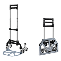 Chariot de manutention pliant pour escaliers, capacité 154 lb, robuste en aluminium, avec poignée télescopique et roues en caoutchouc, OEM, pour le shopping