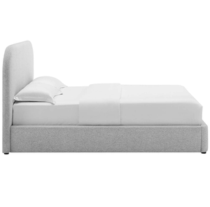 Hiện Đại Nữ Hoàng Khung Giường Với Đường Cong Hình Đầu Giường Ánh Sáng Màu Xám Vải Bọc, Nữ Hoàng Kích Thước Nền Tảng Giường - Product Image 5