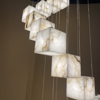 Luminaire suspendu en marbre multi-style moderne rectangle d'Espagne Décoration de plafond haut de gamme Lustre en albâtre