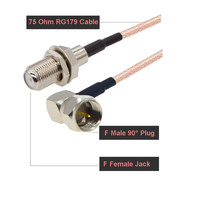 RG179 Câble 75 Ohm F Type F Mâle à F Mâle/Femelle Câble RF Coaxial Extension Pigtail pour TV Set-top Box DIY Jumper