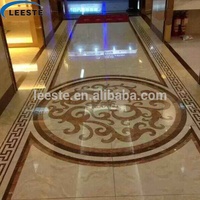 Prix bas, marbre, jet d'eau, pierre, jet d'eau, médaillon, tapis, carrelage blanc pour sol