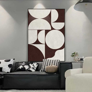 Peinture murale décorative élégante et simple, style bureau, personnages noirs et blancs, ambiance raffinée - Product Image 3
