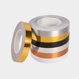 50M <b>Roll</b> Decorative Wall Sticker Self-Adhesive Brushed Metal PVC 3D Gold Tile Sticker for Home Decoration - Product Image 6