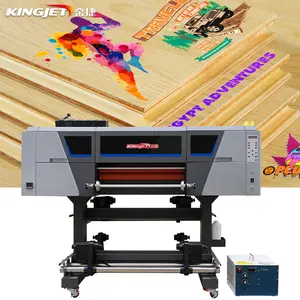 Kingjet dtf printer uv 30cm vendor pabrik mesin cetak stiker pencetak digital 3d pencetak uv dtf untuk botol casing ponsel DIY