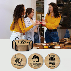 Posavasos <span class=keywords><strong>de</strong></span> Madera Aislantes, Juego <span class=keywords><strong>de</strong></span> 6 Piezas, Impresión UV, Decoración <span class=keywords><strong>para</strong></span> Oficina, Fiestas, <span class=keywords><strong>Mesa</strong></span> <span class=keywords><strong>de</strong></span> Café, Personalizables, Retro, <span class=keywords><strong>de</strong></span> <span class=keywords><strong>Corcho</strong></span> - Product Image 2