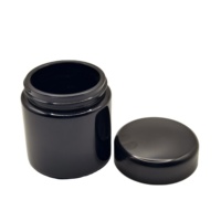 Récipient hermétique anti-odeur rond noir mat personnalisé 50ml 100ml 150ml 200ml 250ml Pot en verre 3.5g Pot à fleurs