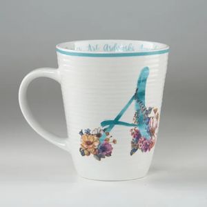 Tazas de porcelana de cerámica a rayas con relieve, tazas de gran capacidad con letras en inglés, regalos de promoción - Product Image 3