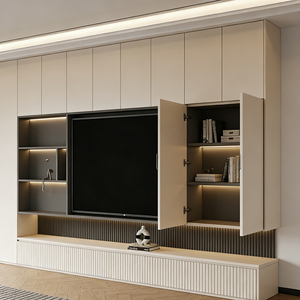 Mueble <span class=keywords><strong>de</strong></span> TV Flotante Moderno <span class=keywords><strong>de</strong></span> Madera Personalizado BALOM para Apartamentos Pequeños, Sala <span class=keywords><strong>de</strong></span> Estar, Uso Doméstico, Soporte <span class=keywords><strong>de</strong></span> TV para Hotel - Product Image 5