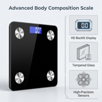 Báscula Digital Inteligente de Grasa Corporal EB8204, 180 kg/100 g, Sincronización con Aplicación Bluetooth, Vidrio Templado de 6 mm, Certificación CE, ROHS, FCC