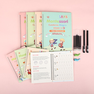 Cuaderno <span class=keywords><strong>de</strong></span> Práctica <span class=keywords><strong>de</strong></span> Escritura Reutilizable con Espiral para Niños, con Cubierta <span class=keywords><strong>de</strong></span> Papel para Uso Educativo - Product Image 1