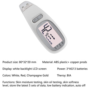 Analyseur de teneur en eau et en huile haute précision J&R Professional, technologie de capteur biologique, écran LCD rétroéclairé, outil de soin du visage, testeur d'hydratation de la peau - Product Image 2