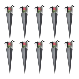 Cửa Sổ Trong Suốt Top Đen Giấy Hoa Duy Nhất Hiển Thị Cone Tam Giác Gói Chủ Tự Làm Cho Ngày Valentine Hộp Cho Hoa Hồng - Product Image 1