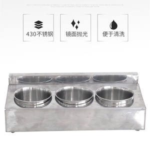 Juego de recipientes para especias de acero inoxidable, contenedor de condimentos de cocina dividido para almacenamiento de alimentos con tres compartimentos - Product Image 4