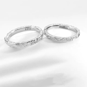 925 all'ingrosso <span class=keywords><strong>argento</strong></span> sterling anello di <span class=keywords><strong>fidanzamento</strong></span> fabbrica personalizzato aperto regolabile coppia set di anelli per donne uomini gioielli regalo - Product Image 4