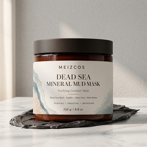 <span class=keywords><strong>Masque</strong></span> de boue minérale de la Mer Morte personnalisé avec logo, <span class=keywords><strong>masque</strong></span> facial nettoyant en profondeur à l'argile, à l'aloe vera et au beurre de karité pour le soin des pores - Product Image 1