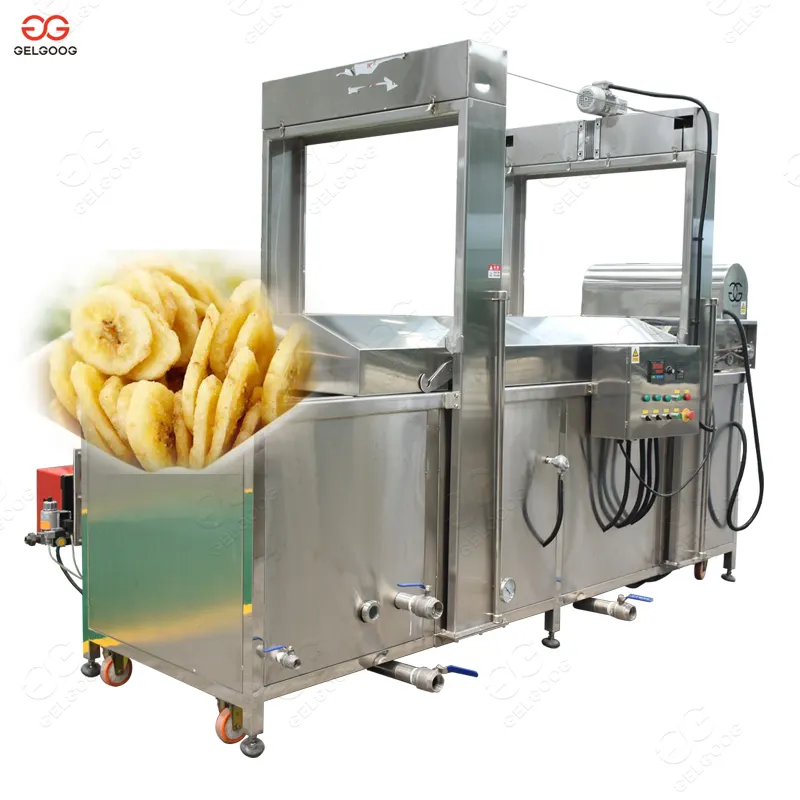 Commerciële Continu Frituur Machine Aardappelchips Banaan Slice Frituur Machine Voor Ui