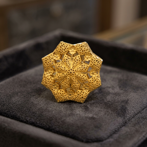 แหวนทองชุบไมครอน 14K18K24K แบบดั้งเดิมสไตล์ดูไบสำหรับเจ้าสาว ขายส่ง - Product Image 6