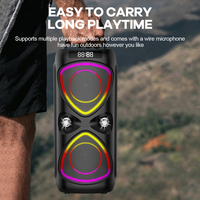 Effet lumineux LED RVB à double cornet pour enceinte portable avec batterie 3000-5000 mAh pour home cinéma et utilisation en extérieur