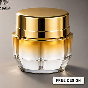 Octagonal Acrylic Cream <b>Jar</b> 30g 50g Gold <b>Lid</b> Faceted Thick Wall Double Layer Luxury Night Cream Skincare Packaging Factory - Product Image 1