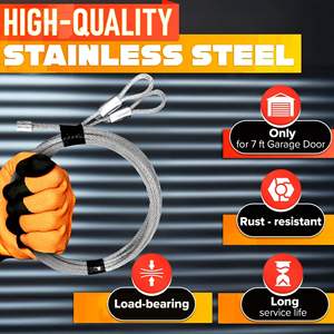 Câble de porte de garage DB 7 pieds 8 pieds de long en acier 304 galvanisé résistant à la corrosion Pack de 2 fils électriques pour porte de 6 pieds - Product Image 3