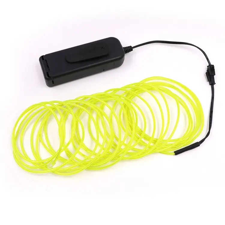 yellow EL Wire Light Strip EL Tape With Controller To Sew On Other Items such as Jacket Vest Coat Bag