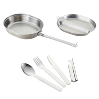 Kit de cuisine de camping léger en acier inoxydable de haute qualité, 2 pièces, personnalisé