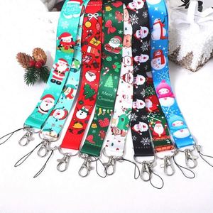 Lanière personnalisée en tissu de Noël avec fermoir mousqueton pour badges d'identification, téléphones, clés – Cadeau idéal pour les fêtes - Product Image 1