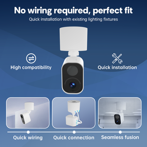 Caméra de <span class=keywords><strong>surveillance</strong></span> YIMMET à énergie solaire, montage en surface, installation facile, sans perçage, sans câblage, gain de place, intérieur/extérieur - Product Image 2