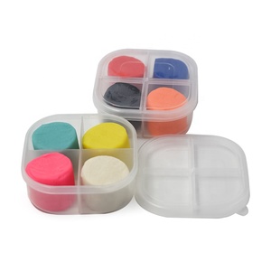 Nuevo estilo de fábrica, caja de plástico de 4 rejillas, embalaje, 4 colores, 1oz, Color ecológico, juguetes DIY para niños, <span class=keywords><strong>plastilina</strong></span> - Product Image 3