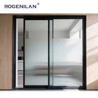 Rogenilan Chambre à coucher Intérieur Verre trempé Mur Coulissant Cloison Glasschiebewand Aluminium Glissades Portes Intérieur
