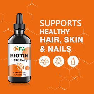 Venta caliente Nutrientes esenciales Suplemento de biotina Fórmula de belleza Crecimiento del cabello Piel saludable 10000mcg Gotas líquidas de biotina - Product Image 4