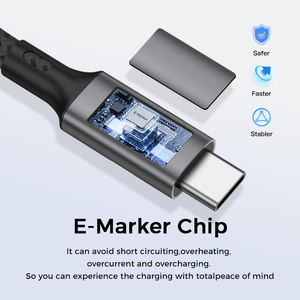 Uniean 1m 1.8m nylon bện đồng trục usb4.0 Cáp PD nhanh sạc cáp loại C 40Gbps 240W 8K 60Hz Loại C để Loại C Cáp - Product Image 6