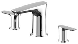 Robinet de lavabo à bec séparé d'origine chinoise en laiton et en matériau de la vanne avec finition pistolet/gris/nickel brossé - Product Image 3