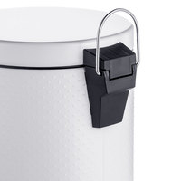 Ensemble d'accessoires de salle de bain blancs ronds avec petite poubelle 5L et porte-brosse WC WBR001+TBR015-C