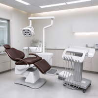 Unité de fauteuil dentaire avec compresseur intégré, système de livraison à 2 pièces, crachoir en céramique, éclairage LED et détartreur pour clinique