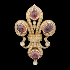 เข็มกลัดดีไซน์เนอร์ทอง 14K พิงค์ทัวร์มาลีนและเพชร งานฝีมือสุดหรู เครื่องประดับแฮนด์เมด ผลิตภัณฑ์ขายส่ง - Product Image 3