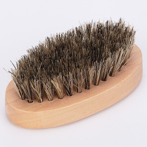 Pinceau à raser ovale en poils de cheval, portable, pour l'entretien de la barbe et de la moustache - Product Image 4