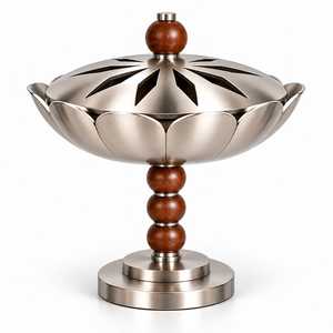 Quemador de Incienso de Aluminio Plateado para Conos de Incienso, Varillas y Aplicaciones Tradicionales de Fragancia Aromática - Product Image 1