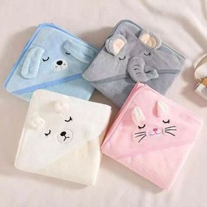 Serviettes absorbantes écologiques à motif d'animaux de dessin animé, serviettes de bain à capuche en polaire corail pour enfants, bébés, pour la salle de bain - Product Image 1